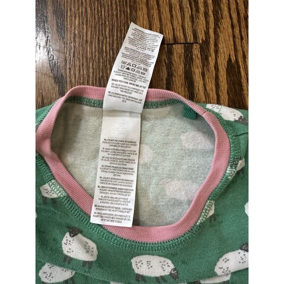 Mini Boden Sheep Pajamas Girls Size 8Y Green Pink Green Top Only 100% Cotton‎ - Picture 3 of 7